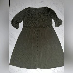 Torrid Knit jersey button front shirt dress green 2
